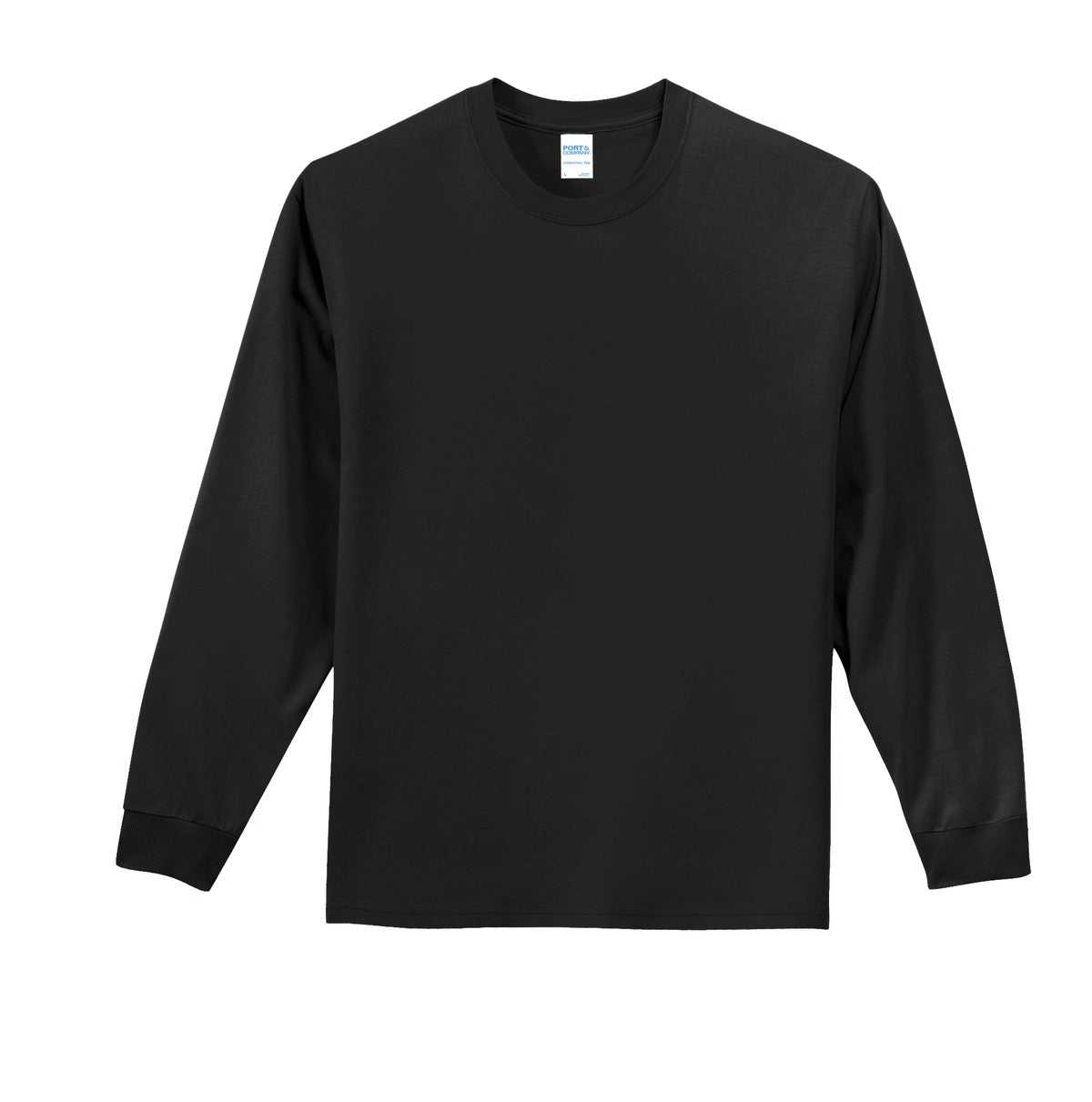 Port &amp; Company PC61LS Long Sleeve Essential Tee - Jet Black - HIT a Double - 5