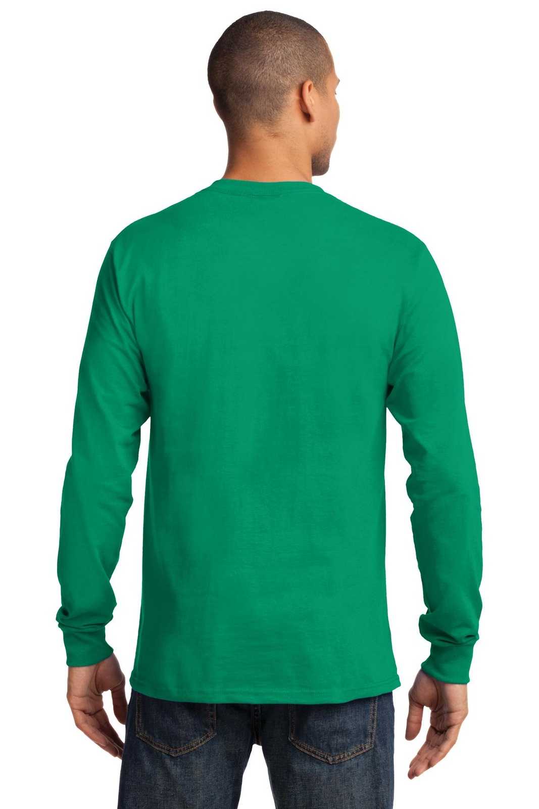 Port &amp; Company PC61LS Long Sleeve Essential Tee - Kelly - HIT a Double - 2