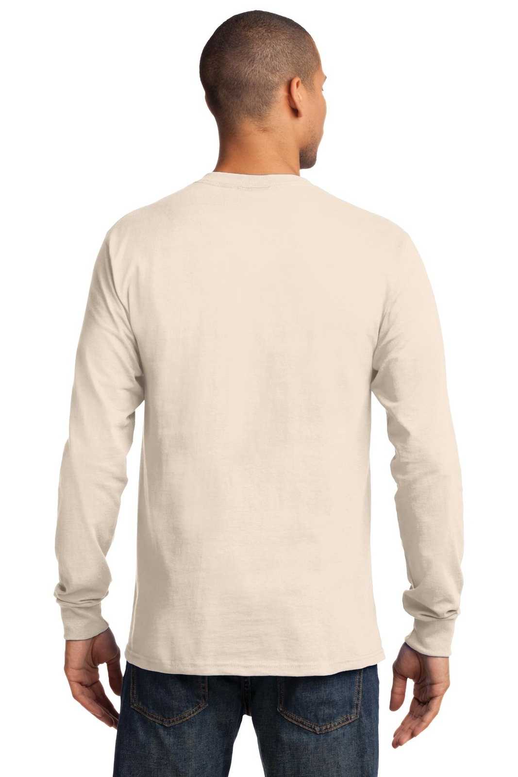 Port & Company PC61LS Long Sleeve Essential Tee - Natural - HIT a Double - 1