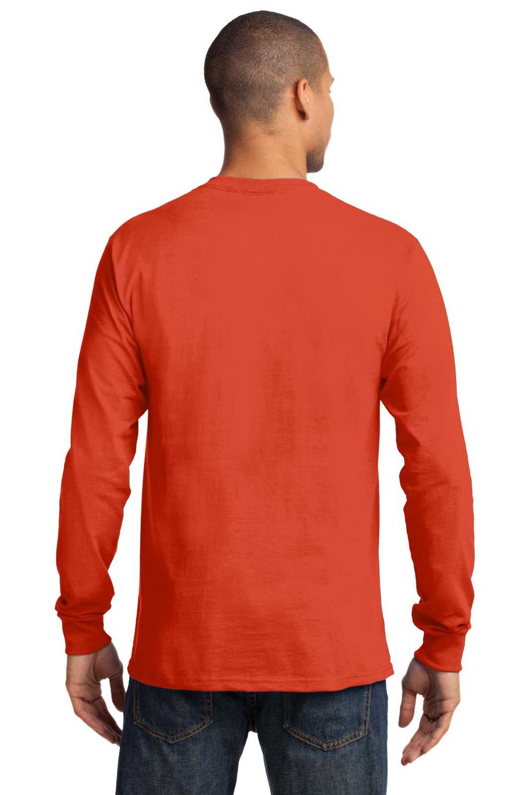 Port &amp; Company PC61LS Long Sleeve Essential Tee - Orange - HIT a Double - 2