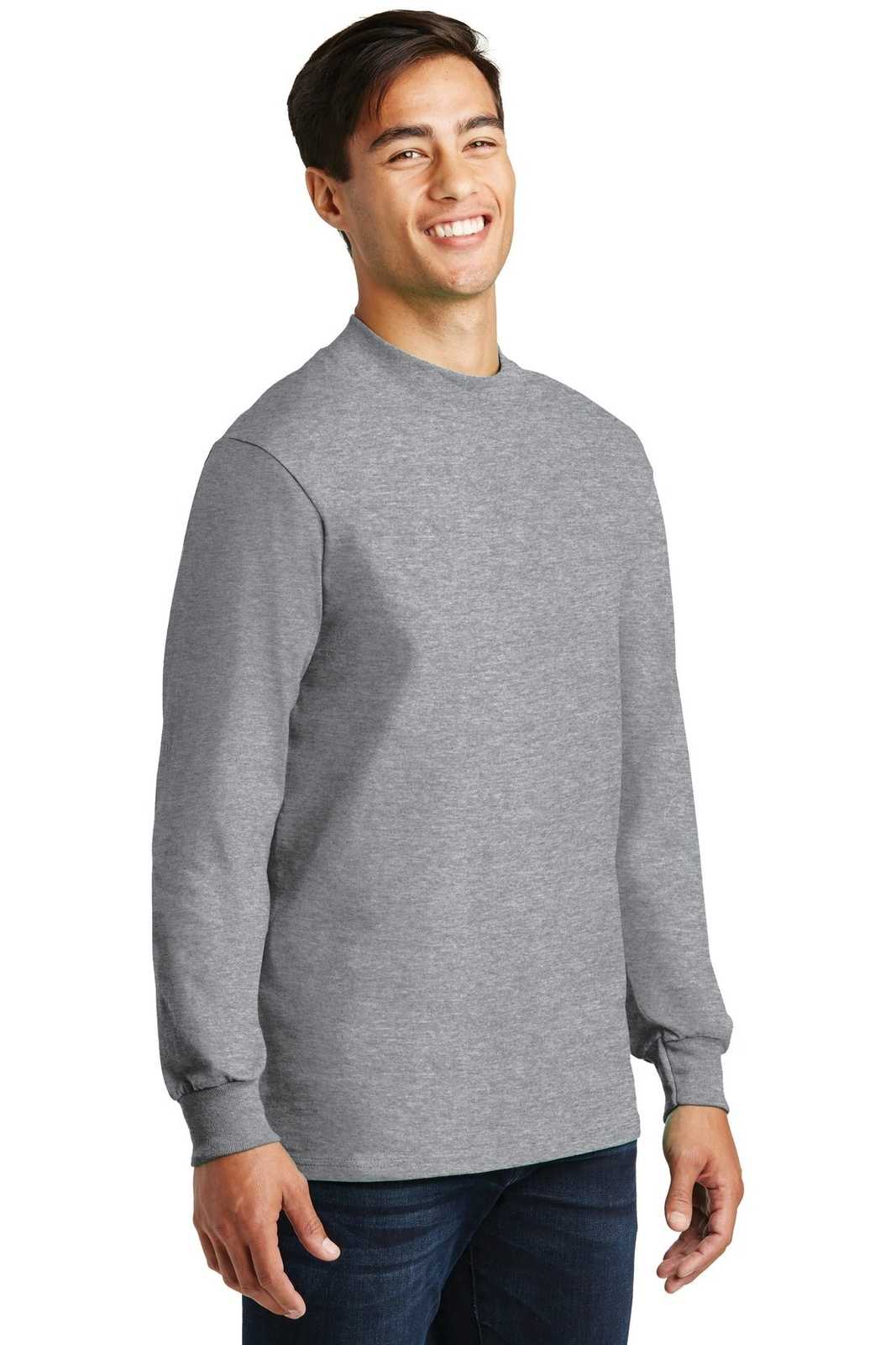 Port &amp; Company PC61M Essential Mock Turtleneck - Athletic Heather - HIT a Double - 4