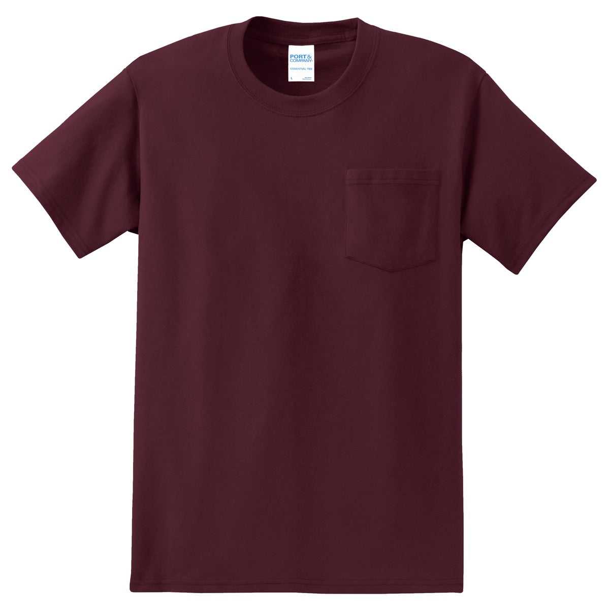 Port &amp; Company PC61PT Tall Essential Pocket Tee - Athletic Maroon - HIT a Double - 5