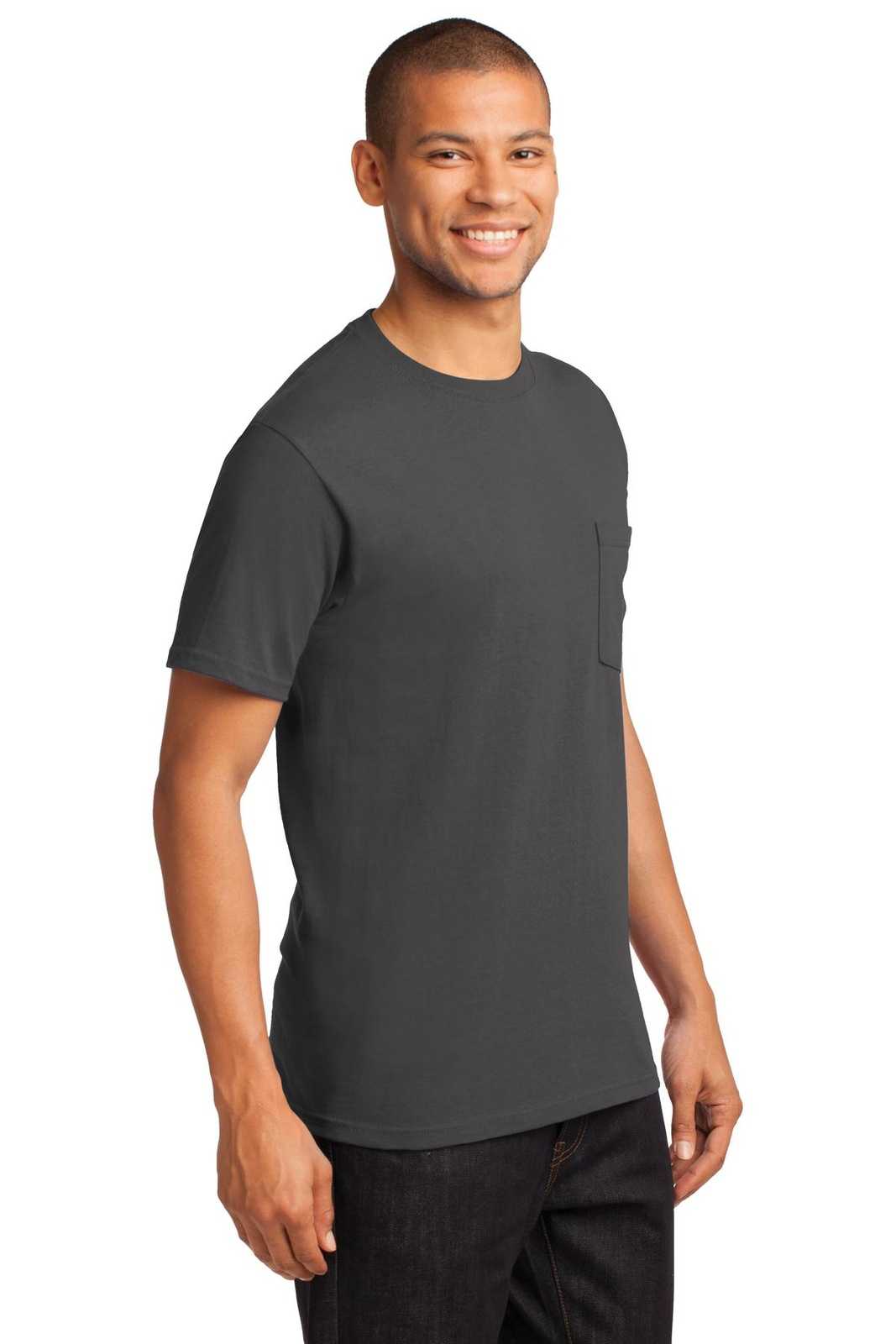 Port &amp; Company PC61PT Tall Essential Pocket Tee - Charcoal - HIT a Double - 3