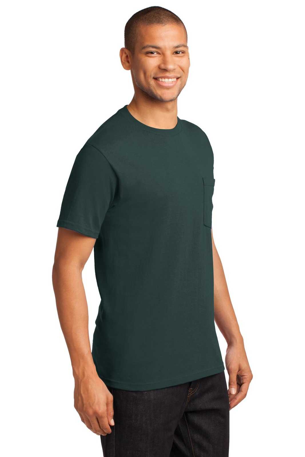 Port &amp; Company PC61PT Tall Essential Pocket Tee - Dark Green - HIT a Double - 4