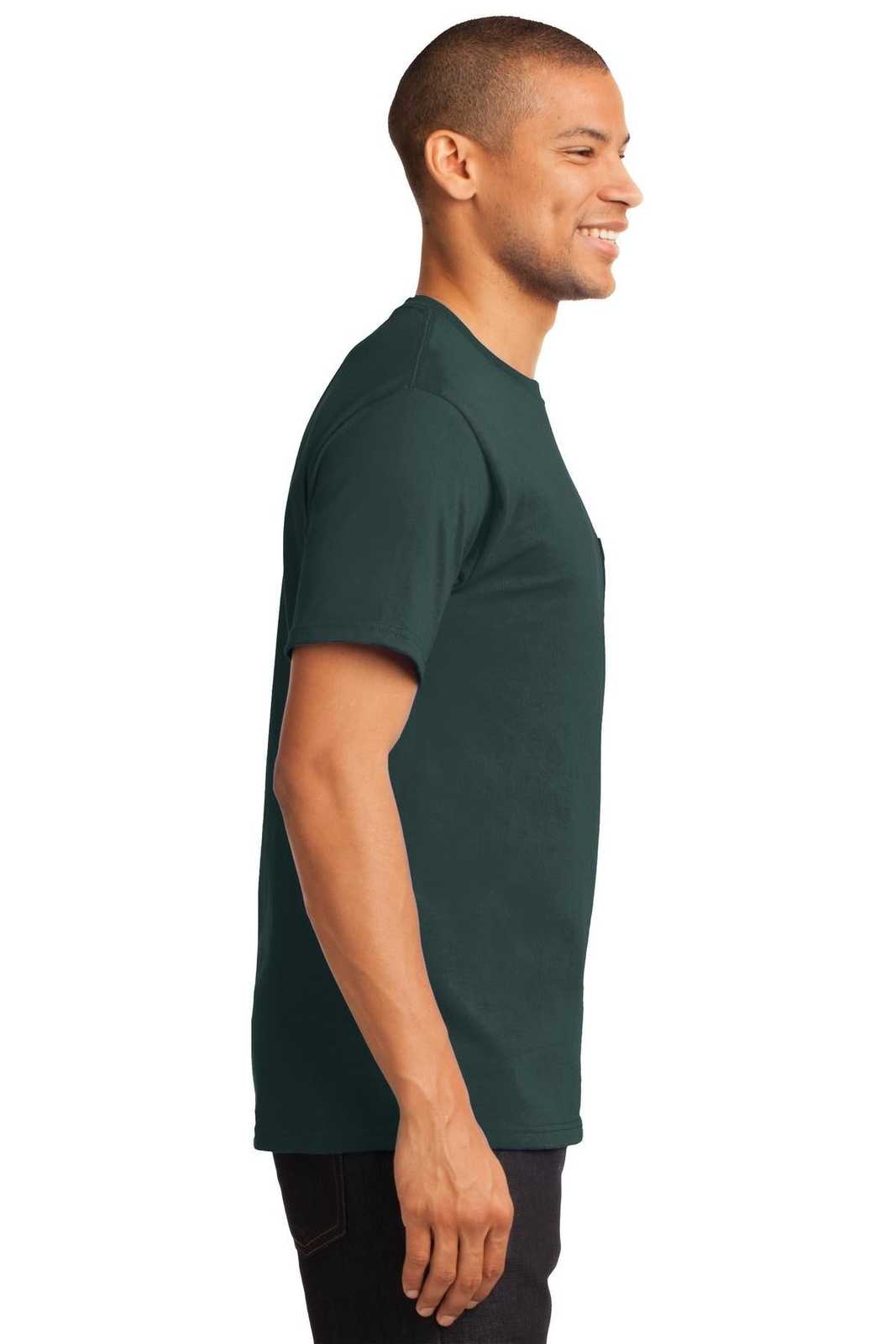 Port &amp; Company PC61PT Tall Essential Pocket Tee - Dark Green - HIT a Double - 3