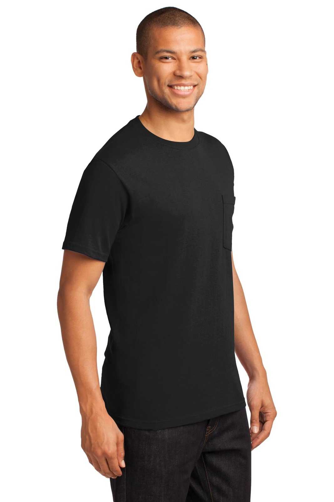 Port &amp; Company PC61PT Tall Essential Pocket Tee - Jet Black - HIT a Double - 4