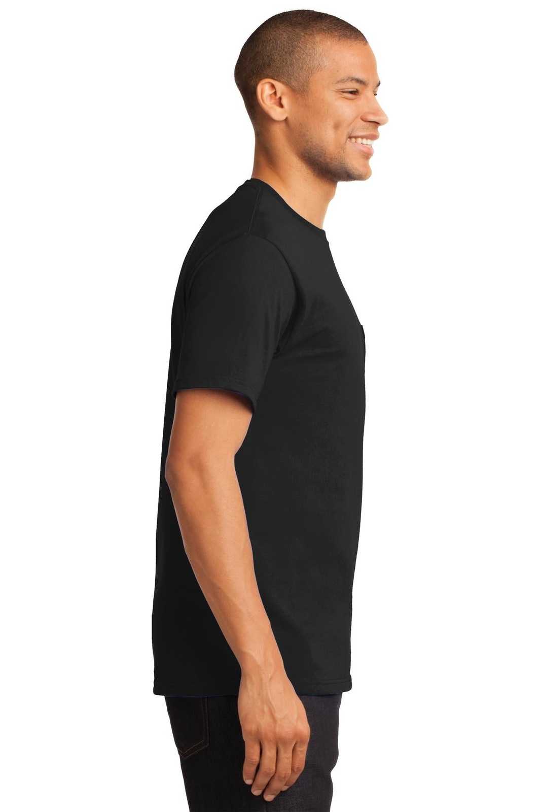 Port &amp; Company PC61PT Tall Essential Pocket Tee - Jet Black - HIT a Double - 3