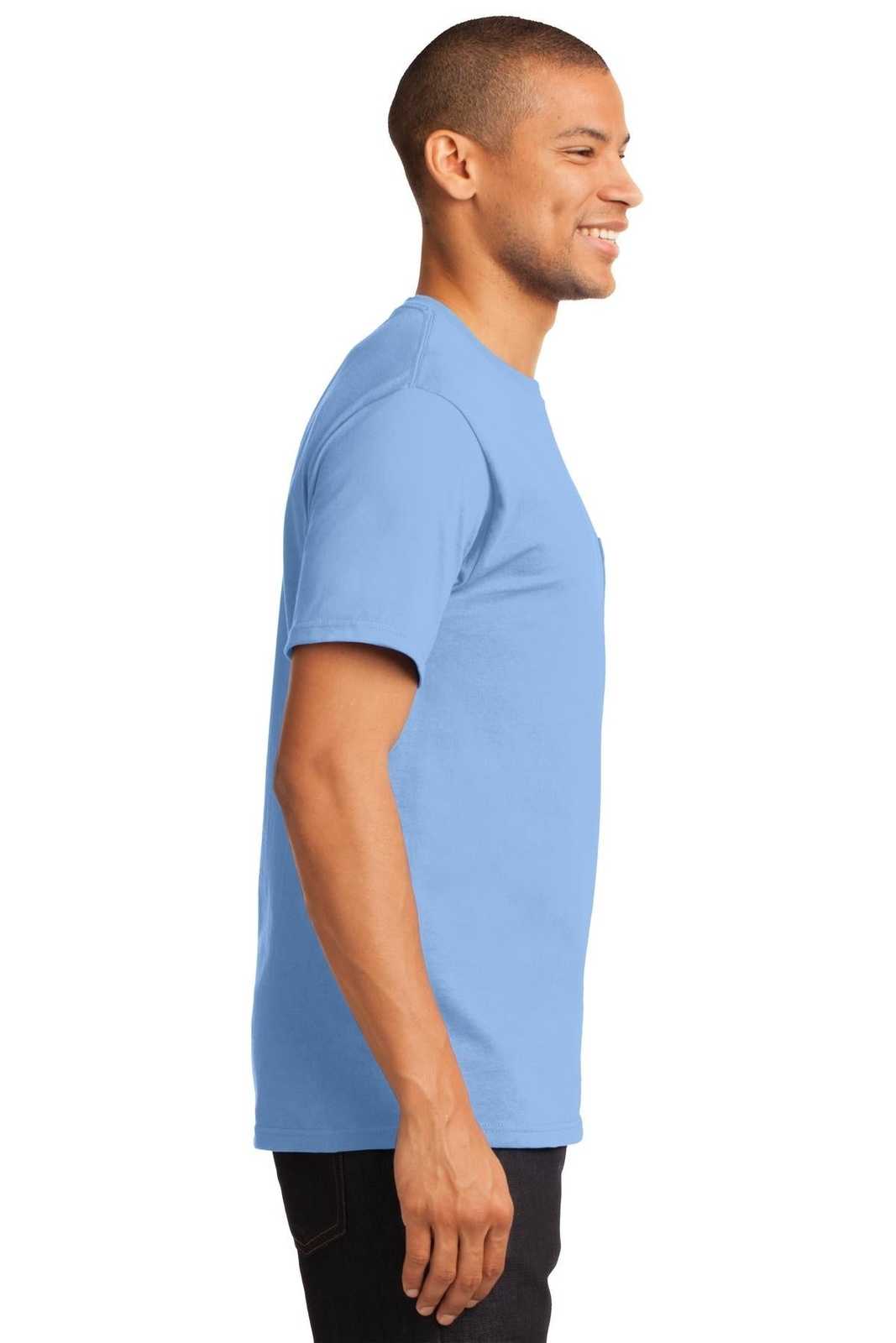 Port &amp; Company PC61PT Tall Essential Pocket Tee - Light Blue - HIT a Double - 3