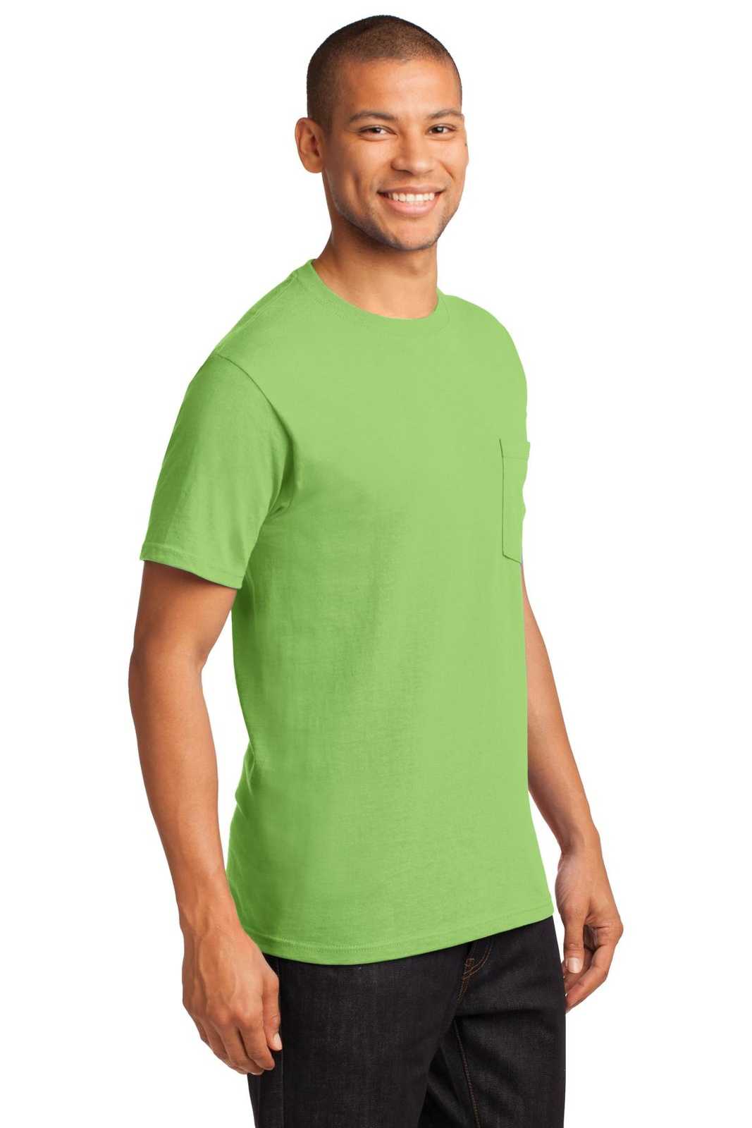 Port &amp; Company PC61PT Tall Essential Pocket Tee - Lime - HIT a Double - 4
