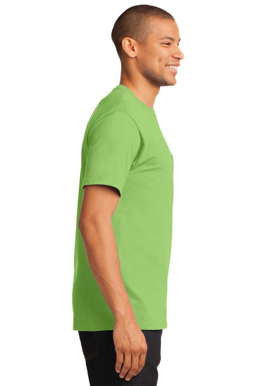 Port &amp; Company PC61PT Tall Essential Pocket Tee - Lime - HIT a Double - 3