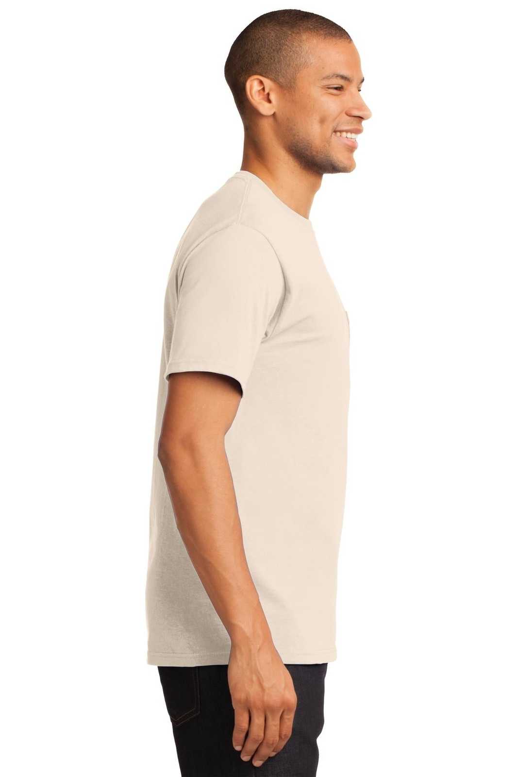 Port &amp; Company PC61PT Tall Essential Pocket Tee - Natural - HIT a Double - 3