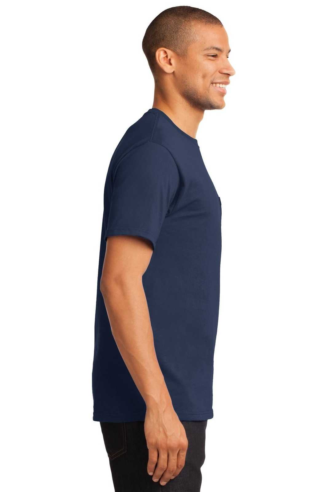 Port &amp; Company PC61PT Tall Essential Pocket Tee - Navy - HIT a Double - 3