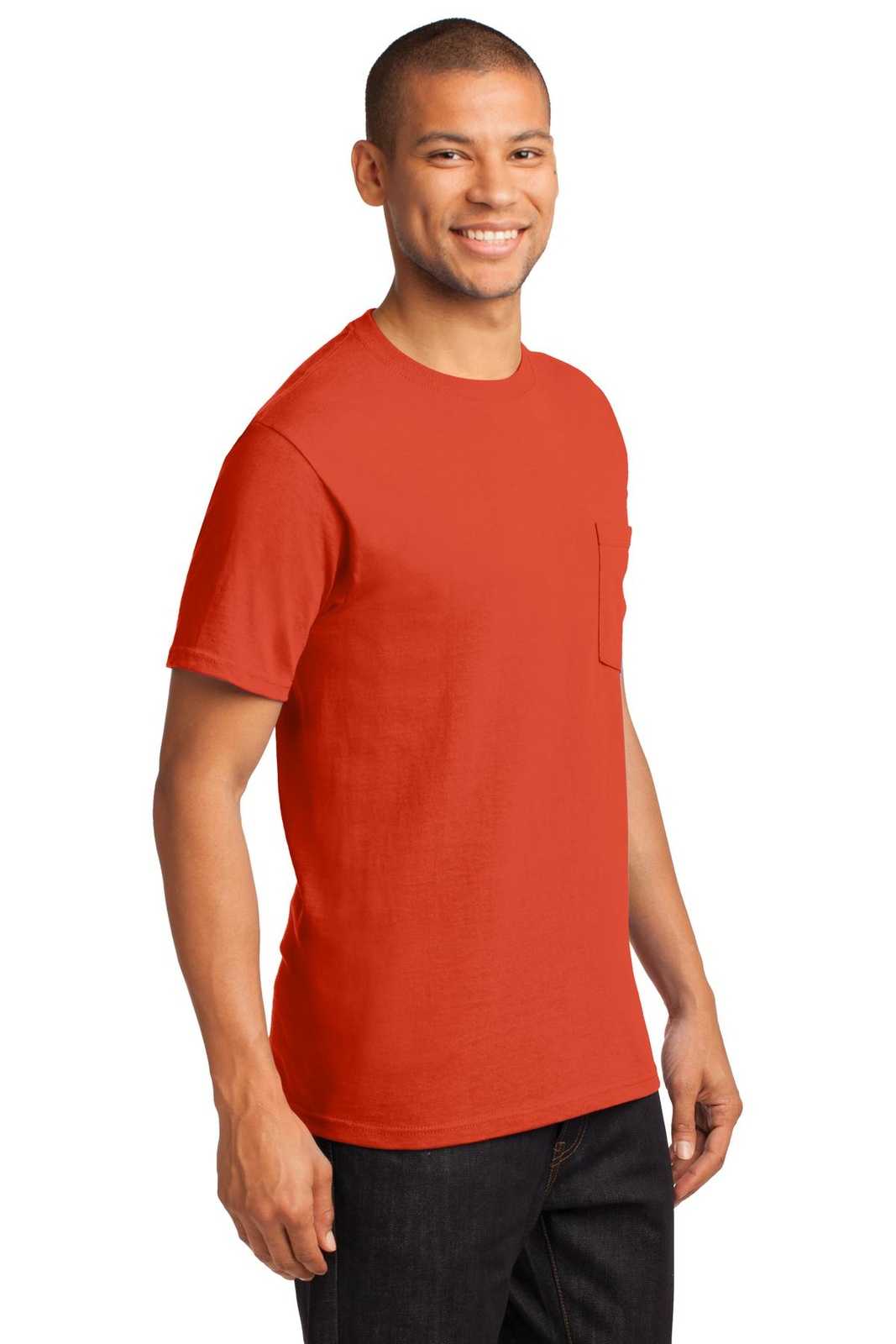 Port &amp; Company PC61PT Tall Essential Pocket Tee - Orange - HIT a Double - 4
