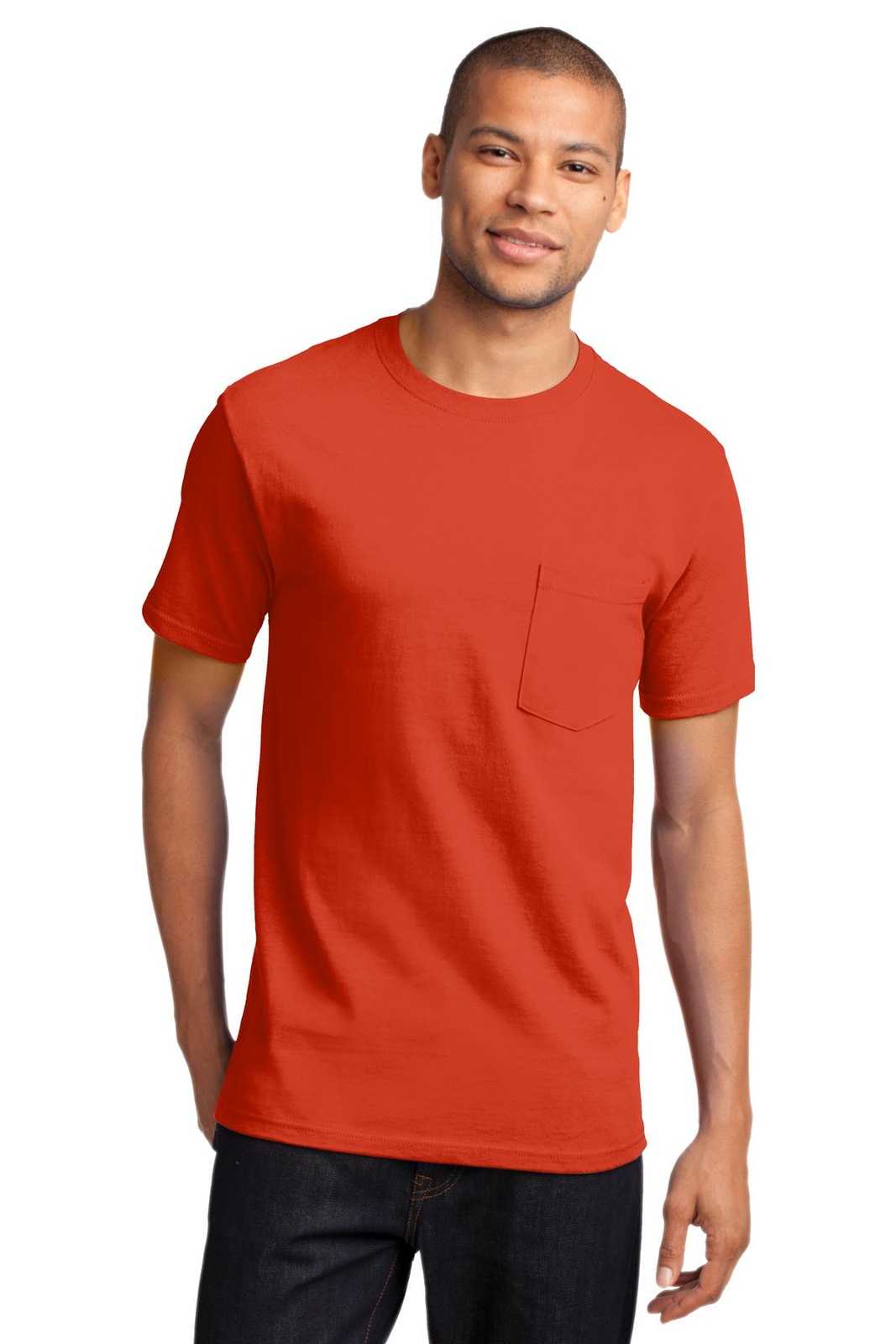 Port &amp; Company PC61PT Tall Essential Pocket Tee - Orange - HIT a Double - 1