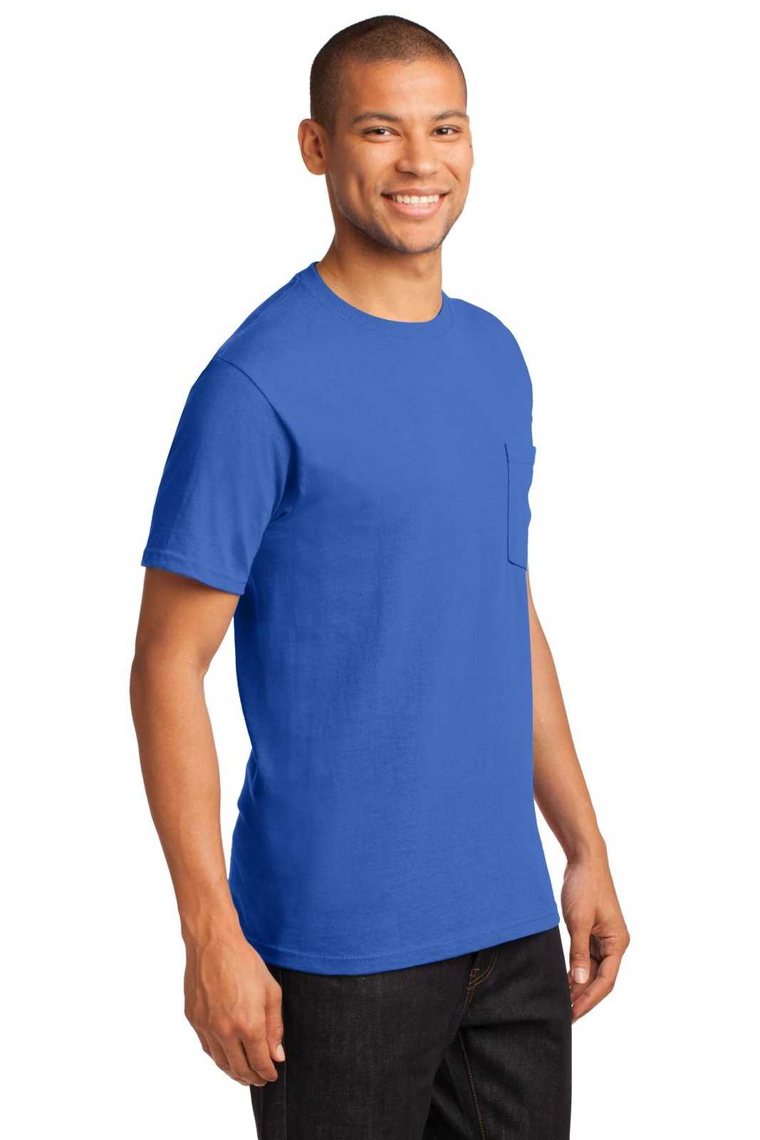 Port &amp; Company PC61PT Tall Essential Pocket Tee - Royal - HIT a Double - 4