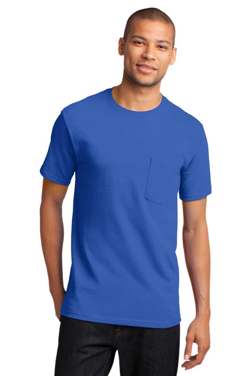 Port &amp; Company PC61PT Tall Essential Pocket Tee - Royal - HIT a Double - 1