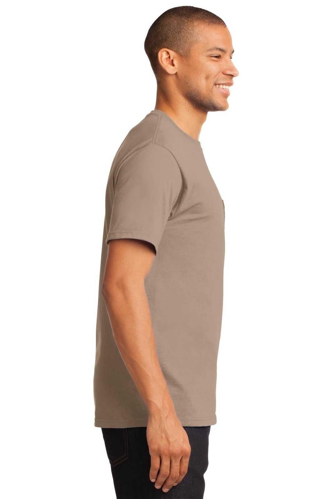 Port &amp; Company PC61PT Tall Essential Pocket Tee - Sand - HIT a Double - 3