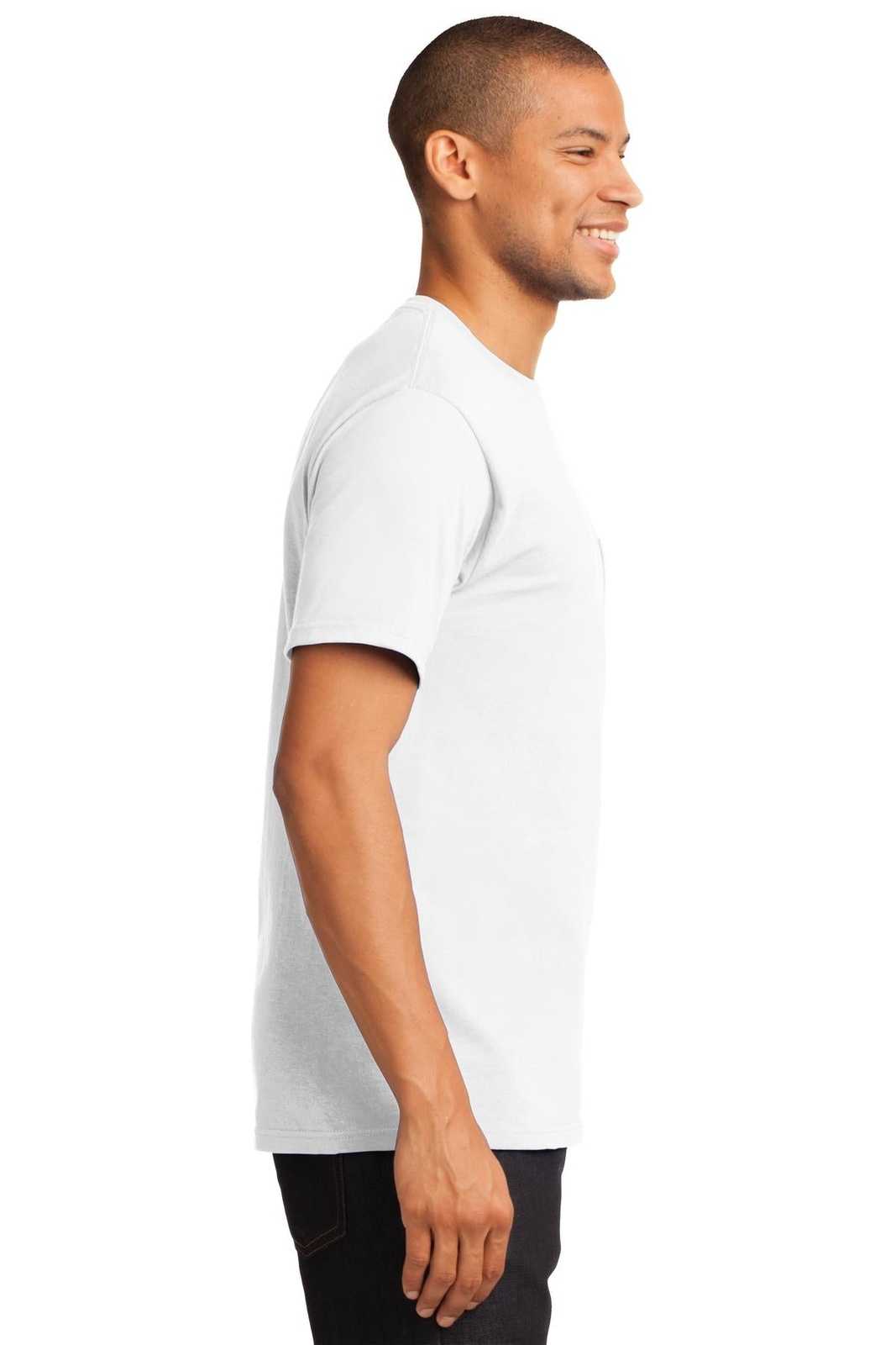 Port &amp; Company PC61PT Tall Essential Pocket Tee - White - HIT a Double - 3