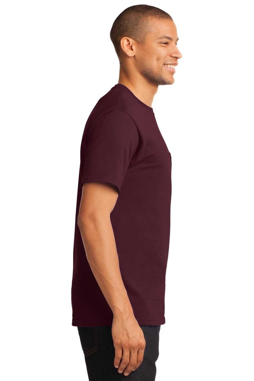 Port &amp; Company PC61P Essential Pocket Tee - Athletic Maroon - HIT a Double - 3