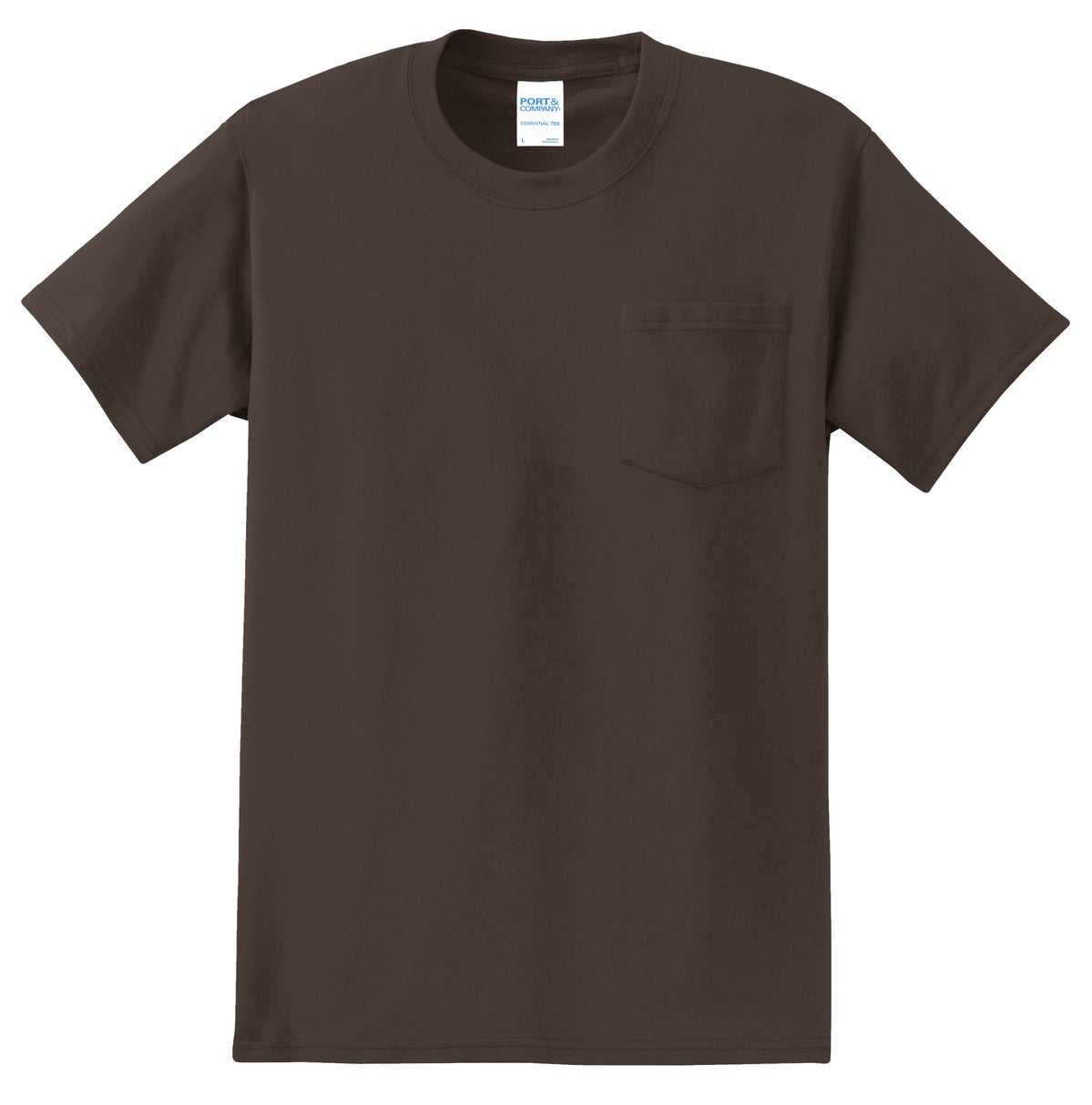 Port &amp; Company PC61P Essential Pocket Tee - Brown - HIT a Double - 5