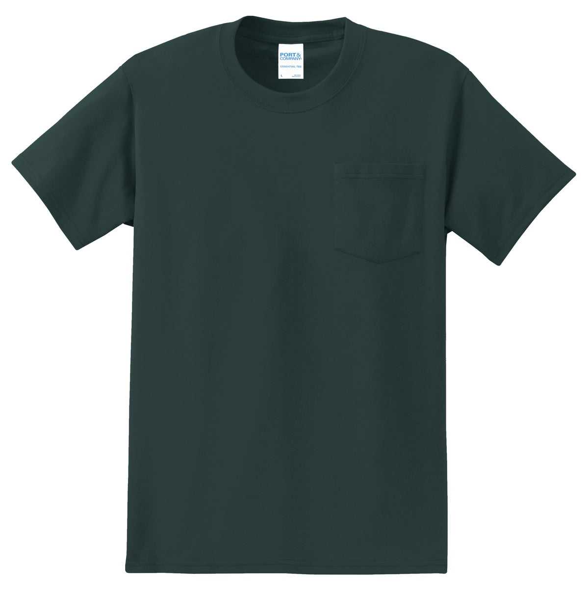 Port &amp; Company PC61P Essential Pocket Tee - Dark Green - HIT a Double - 5