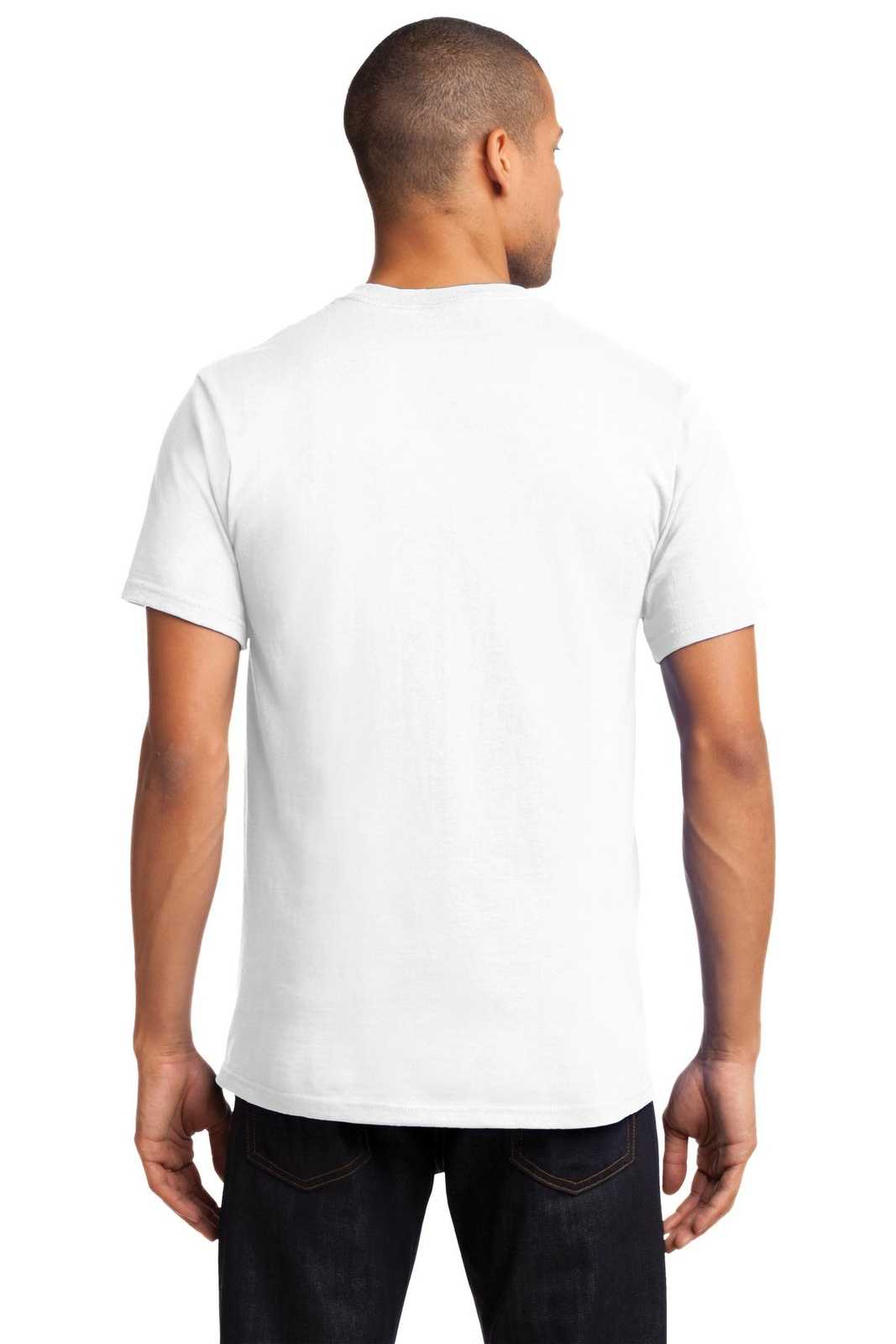 Port &amp; Company PC61P Essential Pocket Tee - White - HIT a Double - 2