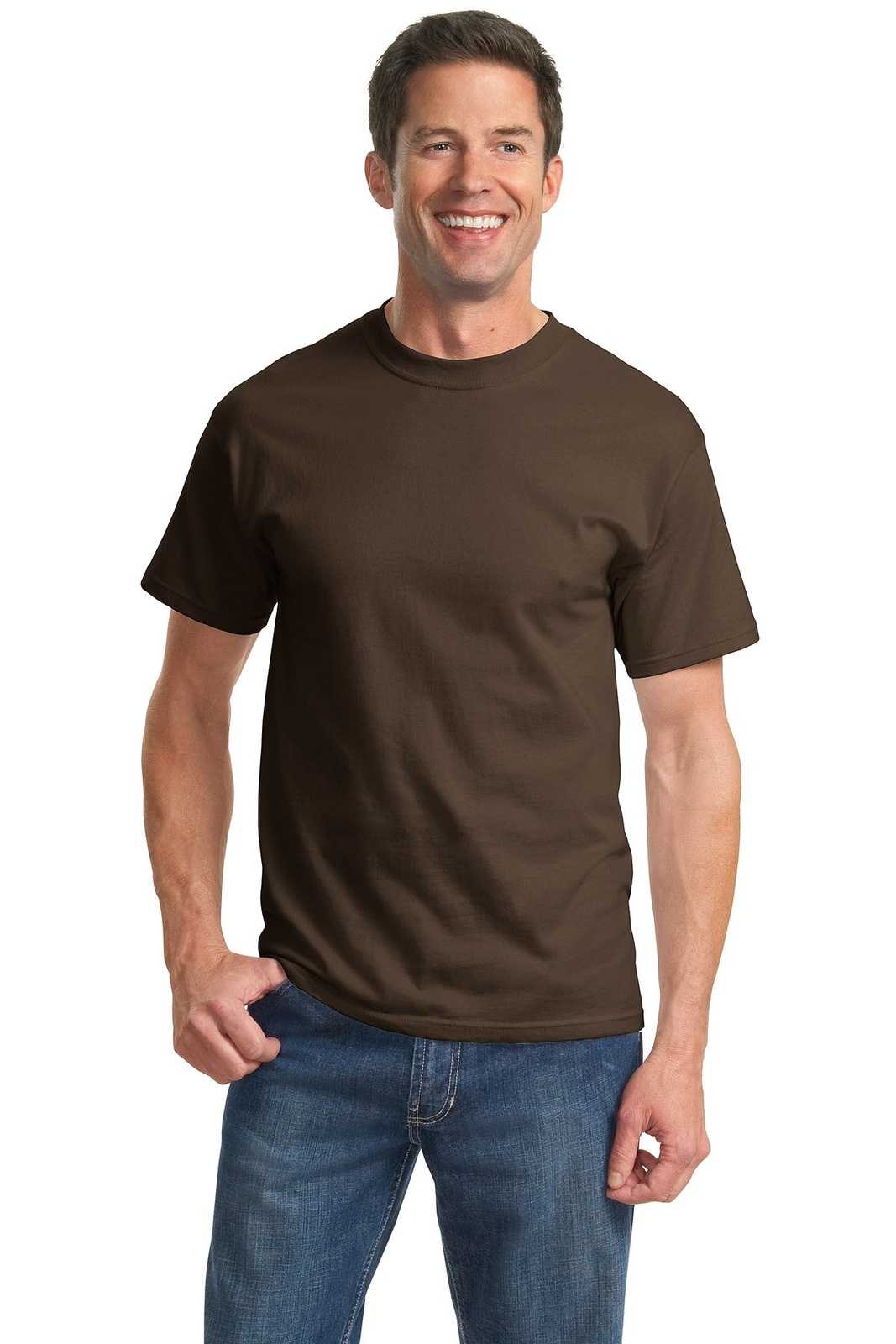 Port &amp; Company PC61T Tall Essential Tee - Brown - HIT a Double - 1