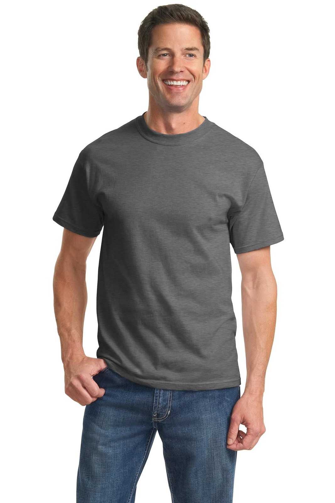 Port &amp; Company PC61T Tall Essential Tee - Dark Heather Gray - HIT a Double - 1