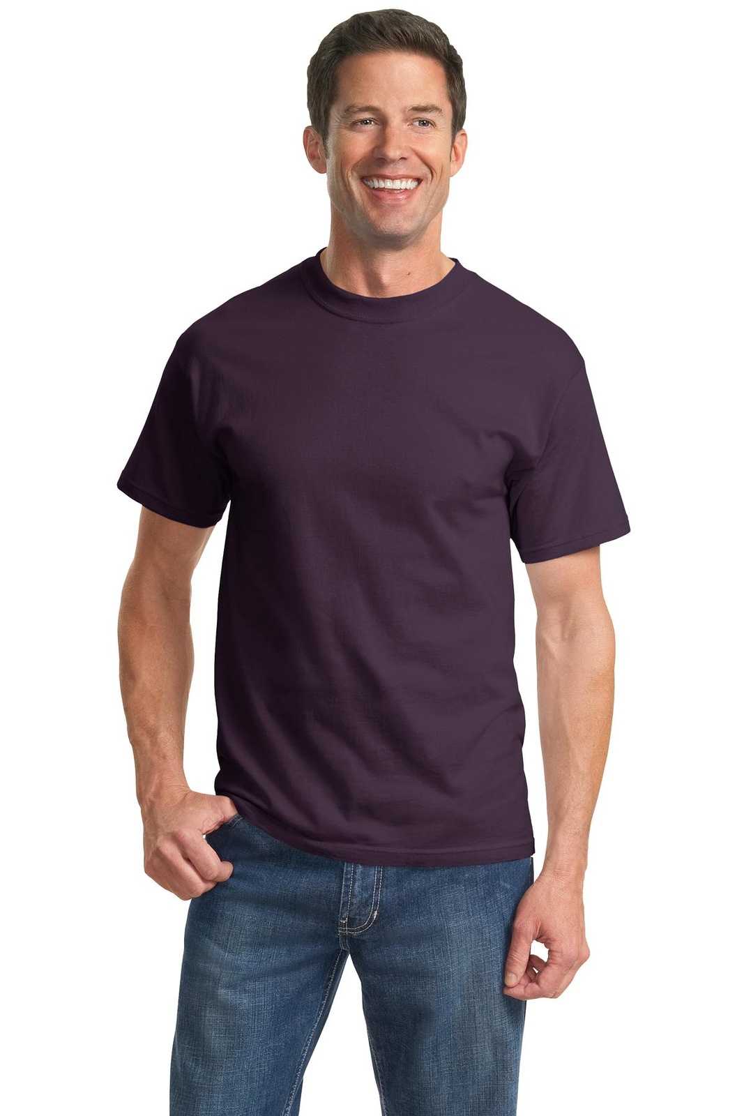 Port &amp; Company PC61T Tall Essential Tee - Eggplant - HIT a Double - 1