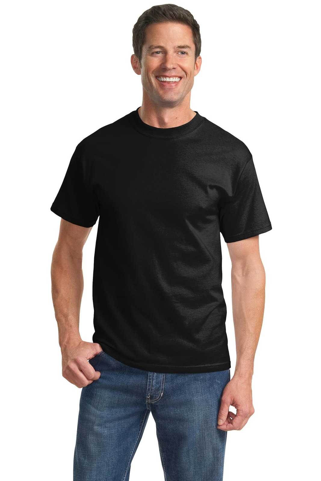 Port &amp; Company PC61T Tall Essential Tee - Jet Black - HIT a Double - 1