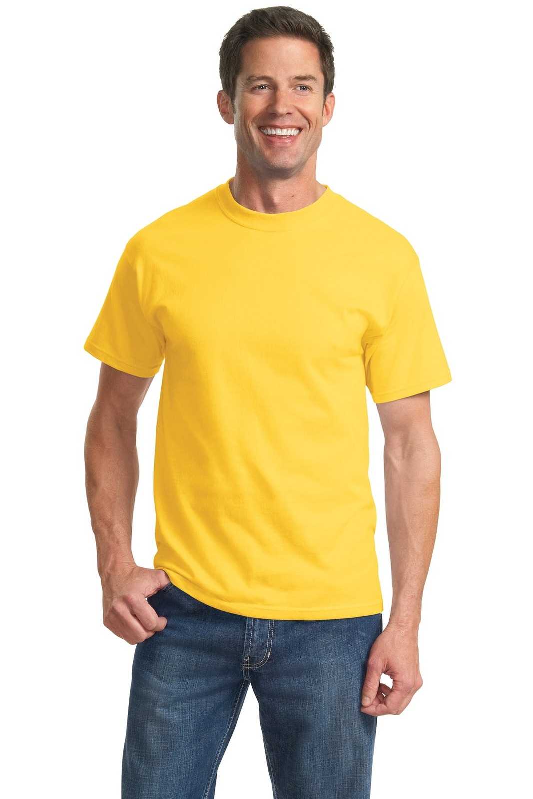 Port &amp; Company PC61T Tall Essential Tee - Lemon Yellow - HIT a Double - 1