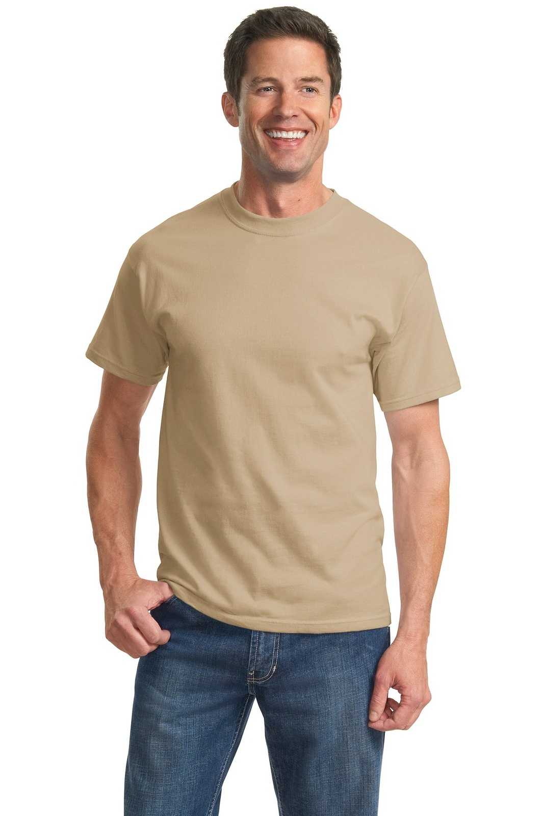 Port & Company PC61T Tall Essential Tee - Light Sand - HIT a Double - 1