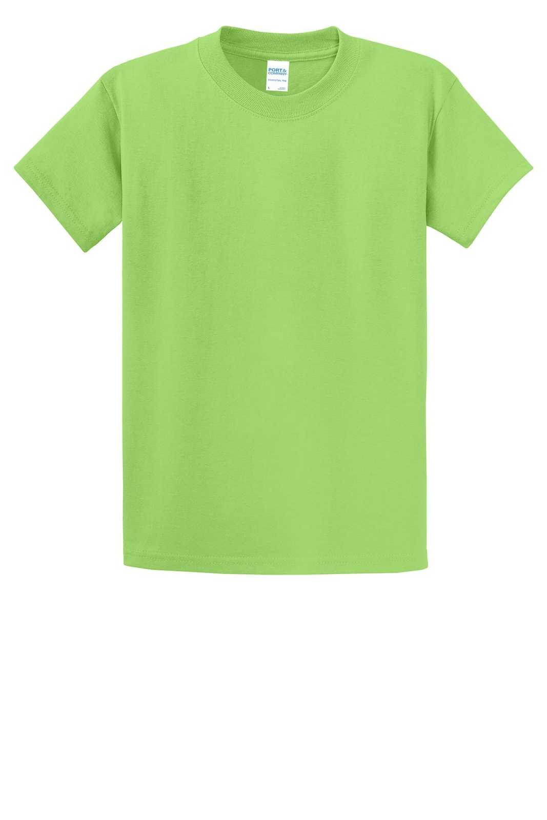 Port &amp; Company PC61T Tall Essential Tee - Lime - HIT a Double - 5