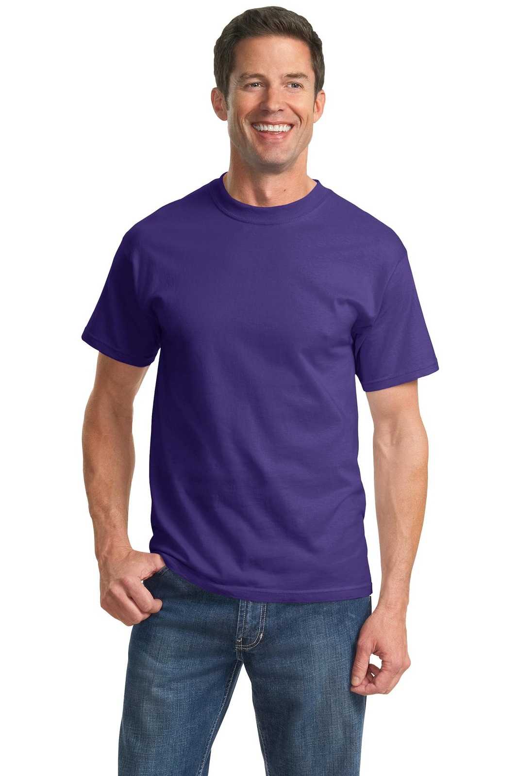 Port &amp; Company PC61T Tall Essential Tee - Purple - HIT a Double - 1