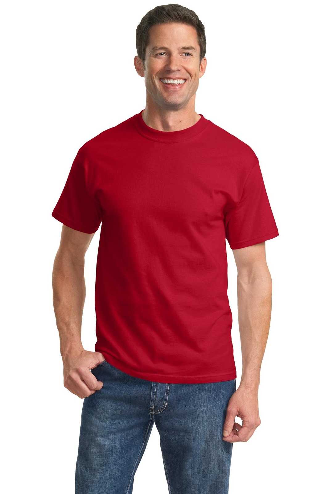 Port &amp; Company PC61T Tall Essential Tee - Red - HIT a Double - 1