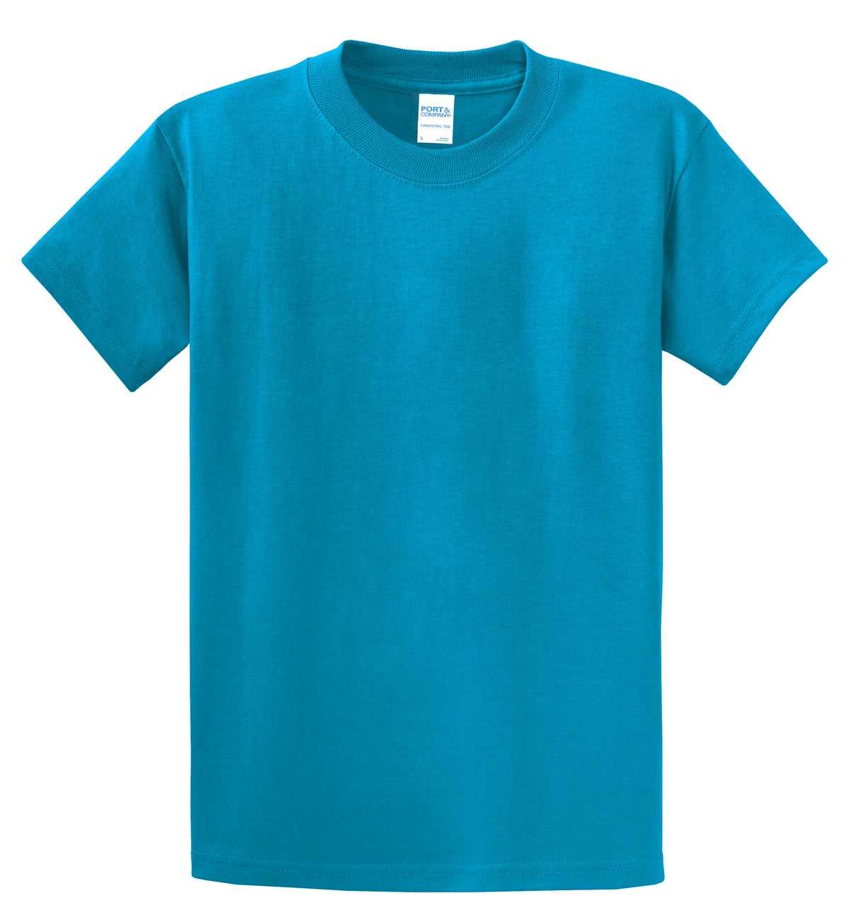Port &amp; Company PC61T Tall Essential Tee - Turquoise - HIT a Double - 2