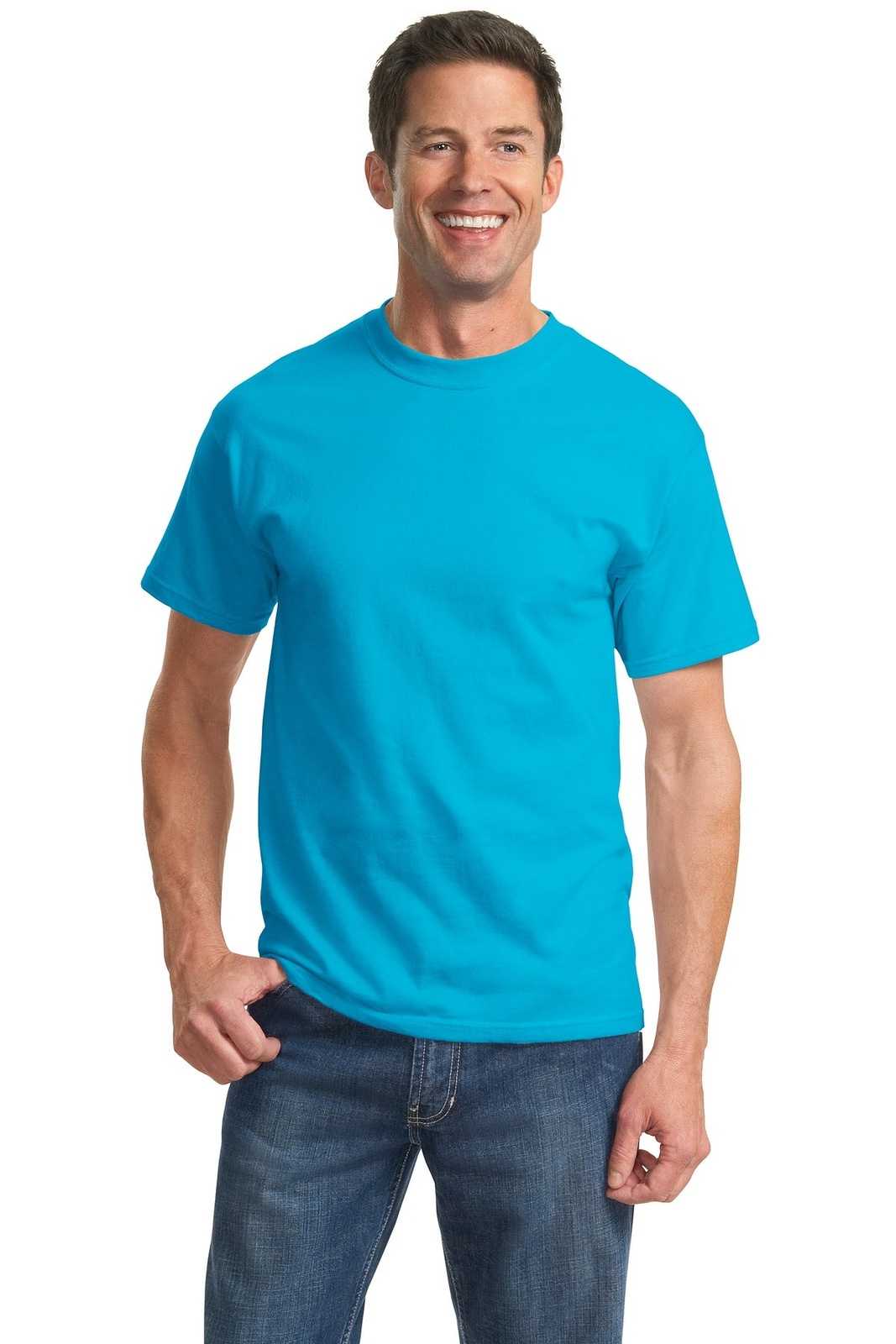Port &amp; Company PC61T Tall Essential Tee - Turquoise - HIT a Double - 1