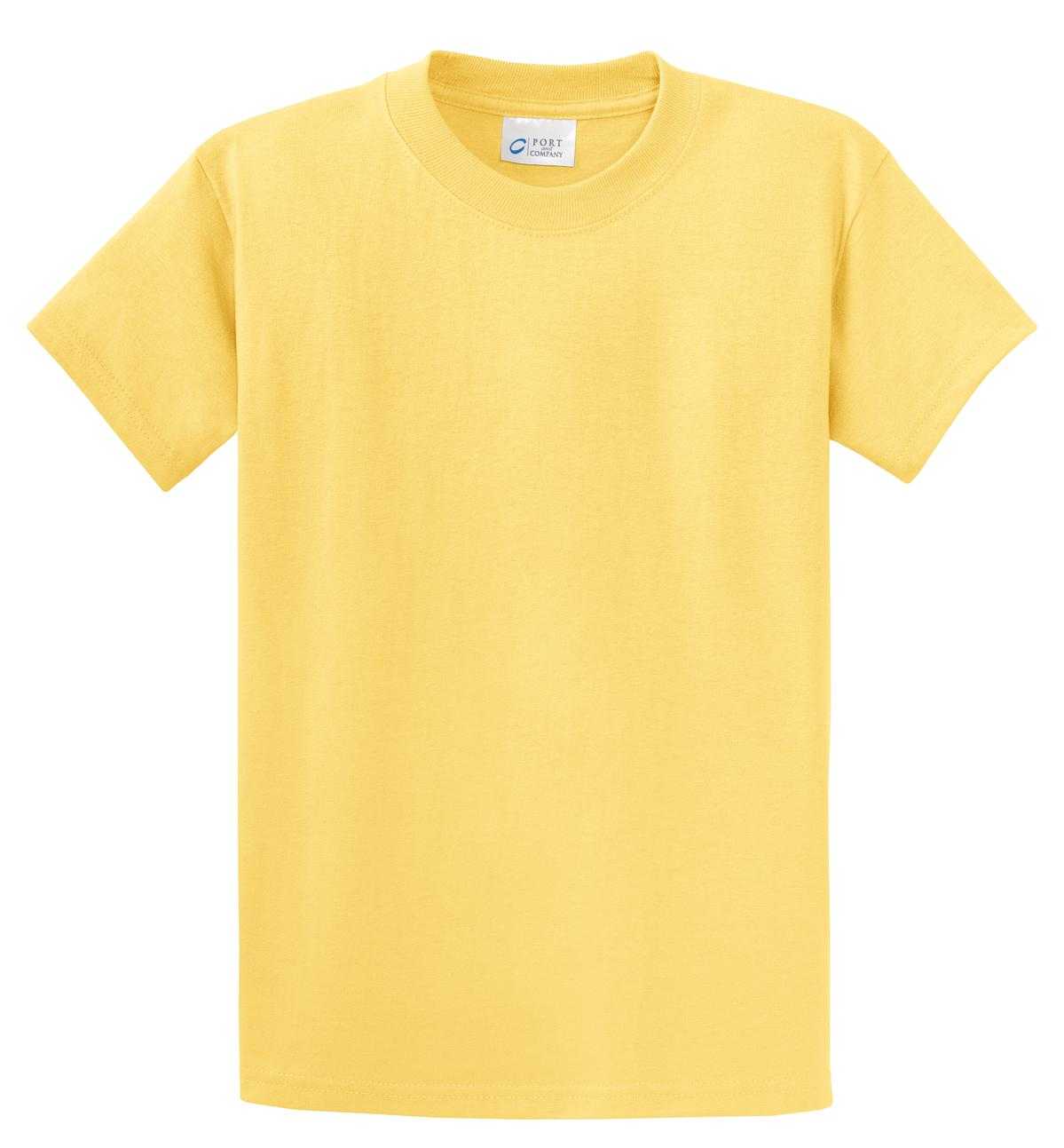 Port &amp; Company PC61T Tall Essential Tee - Yellow - HIT a Double - 2