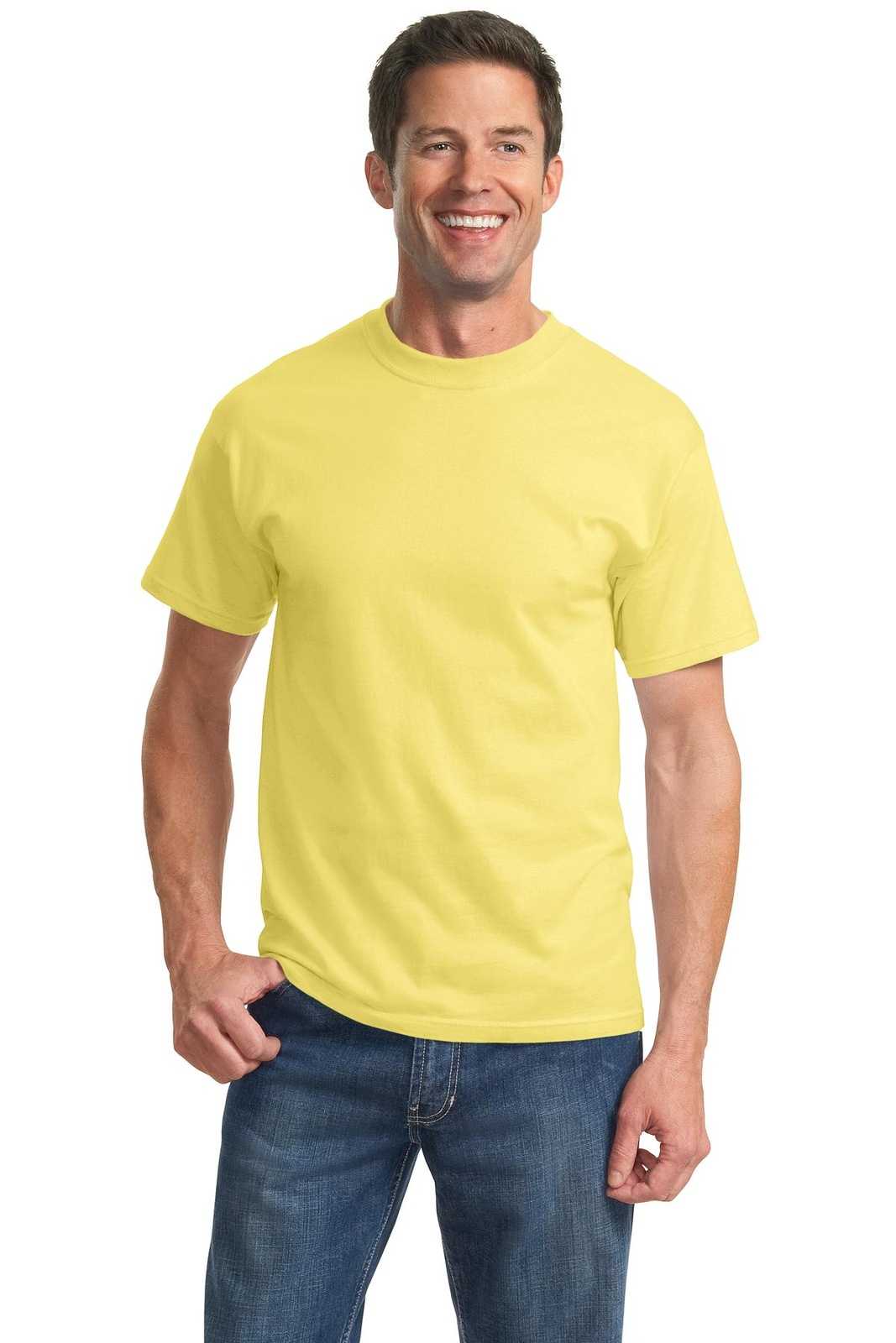 Port &amp; Company PC61T Tall Essential Tee - Yellow - HIT a Double - 1