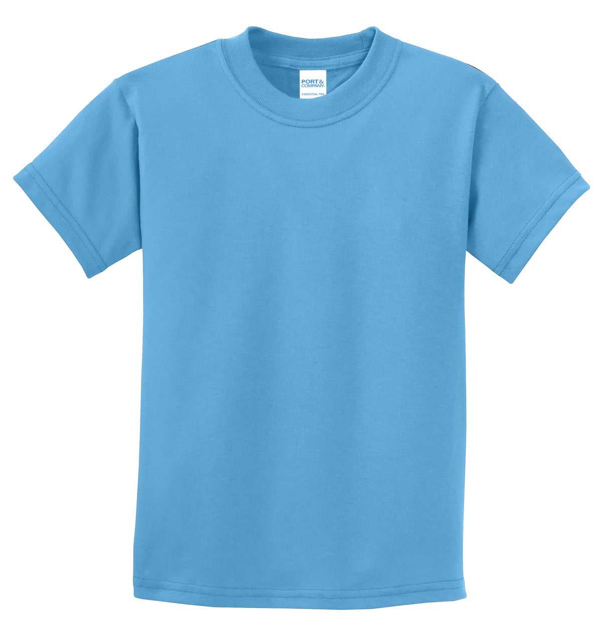 Port &amp; Company PC61Y Youth Essential Tee - Aquatic Blue - HIT a Double - 5
