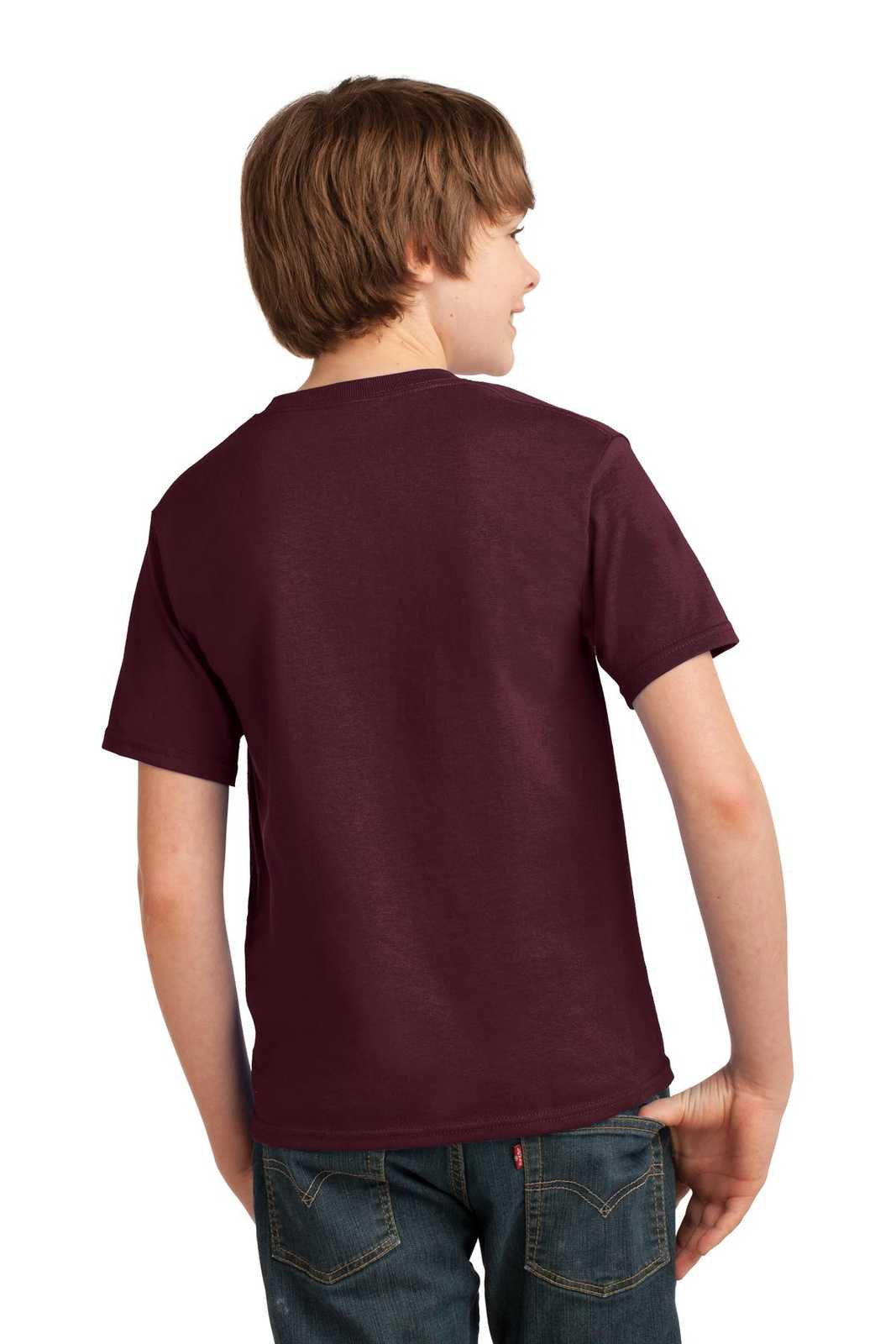 Port & Company PC61Y Youth Essential Tee - Athletic Maroon - HIT a Double - 1