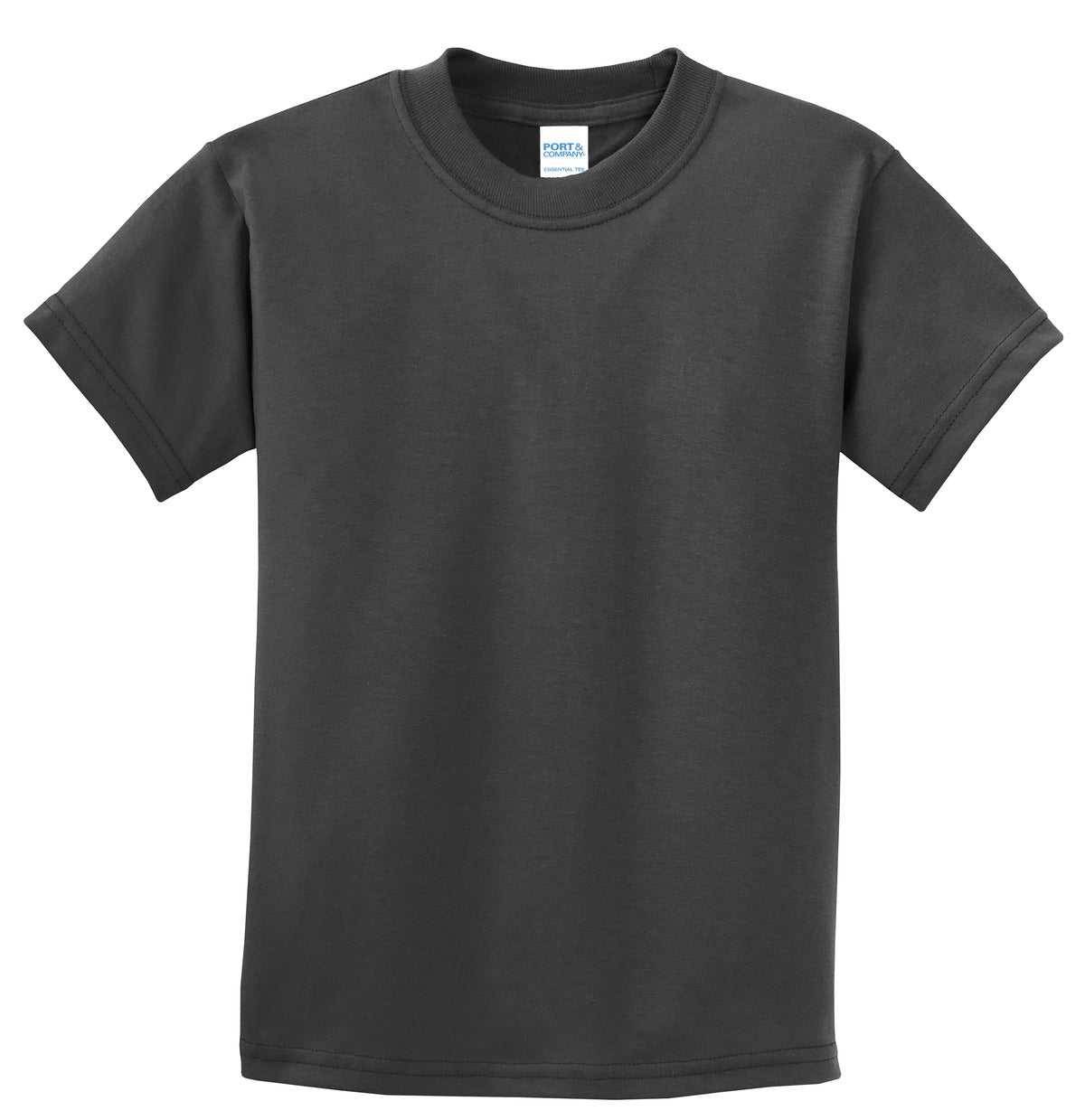 Port &amp; Company PC61Y Youth Essential Tee - Charcoal - HIT a Double - 5