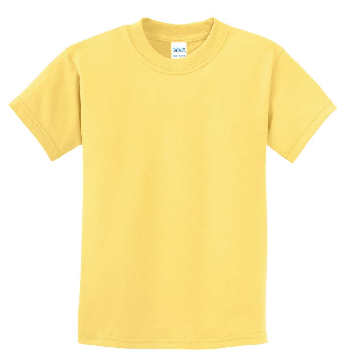 Port &amp; Company PC61Y Youth Essential Tee - Daffodil Yellow - HIT a Double - 5