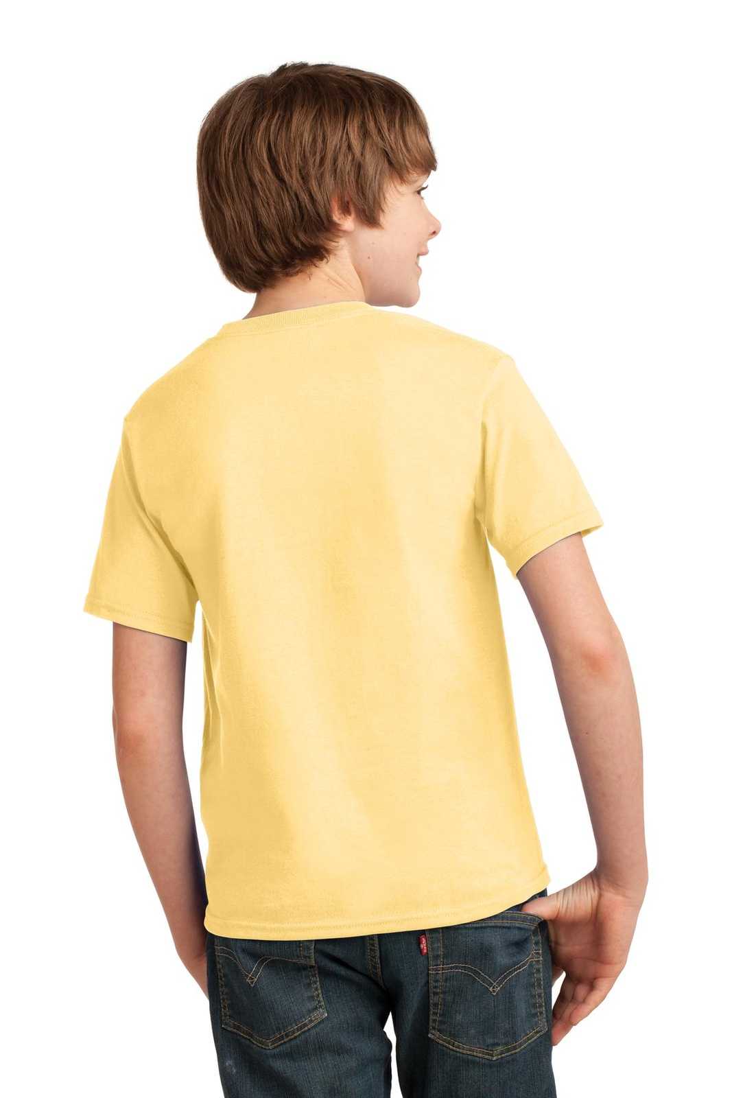Port &amp; Company PC61Y Youth Essential Tee - Daffodil Yellow - HIT a Double - 2