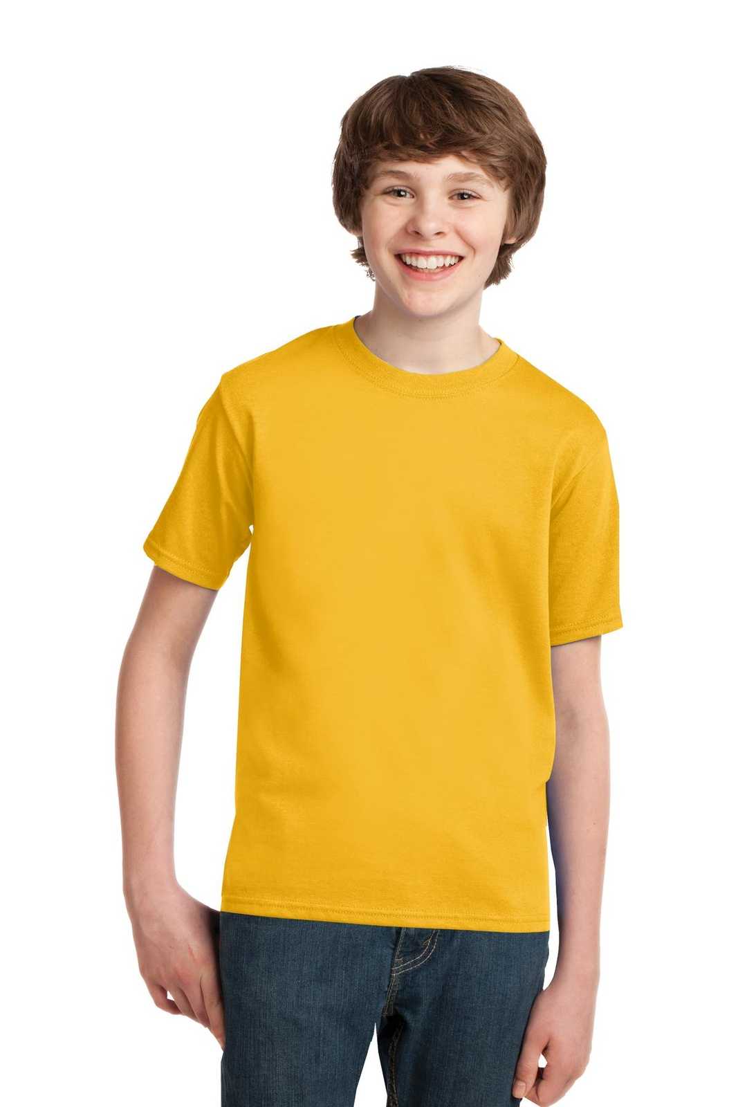 Port & Company PC61Y Youth Essential Tee - Lemon Yellow - HIT a Double - 1