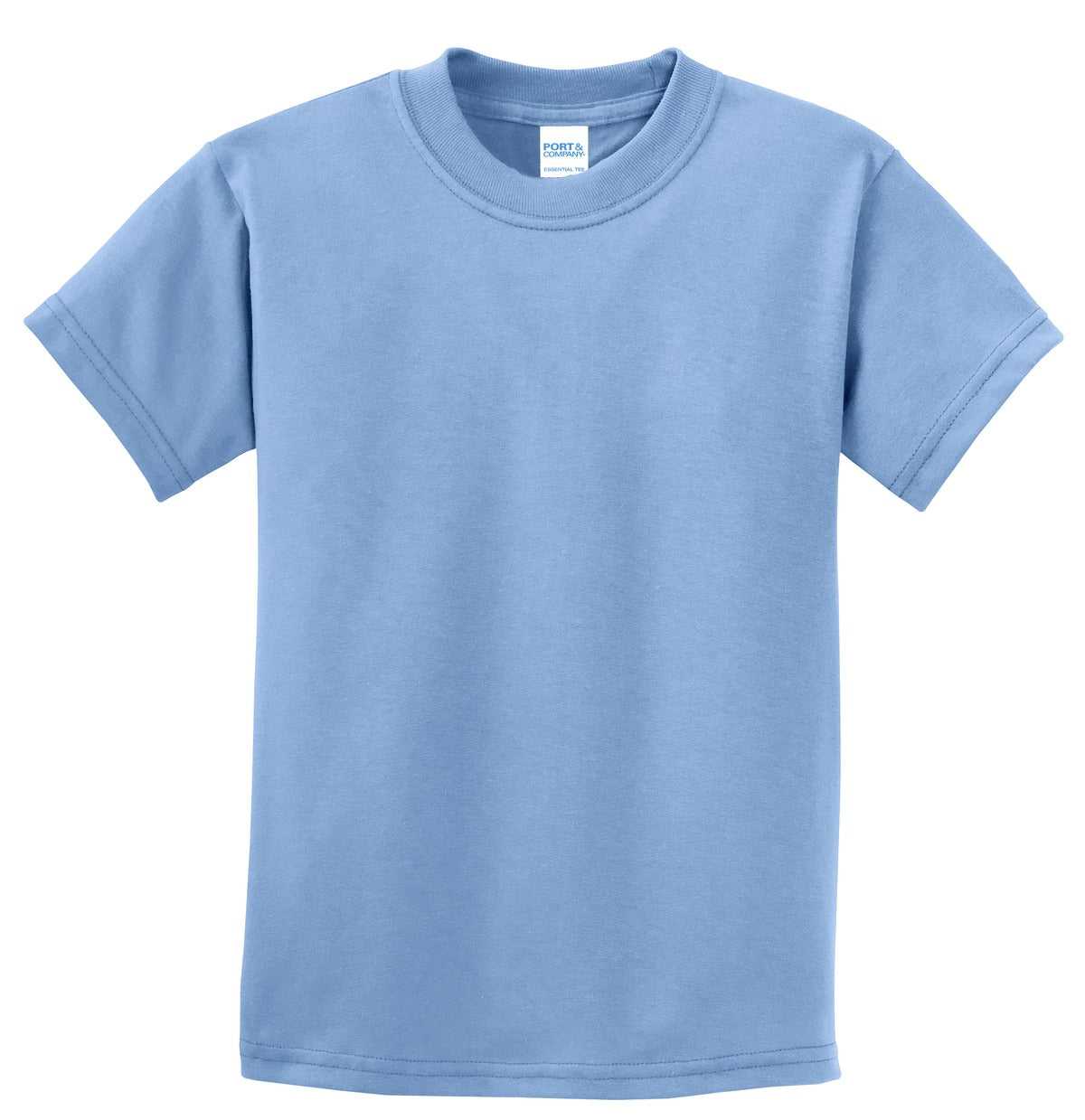 Port &amp; Company PC61Y Youth Essential Tee - Light Blue - HIT a Double - 5
