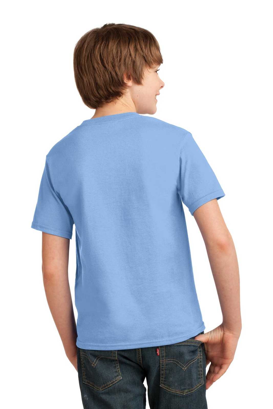 Port &amp; Company PC61Y Youth Essential Tee - Light Blue - HIT a Double - 2