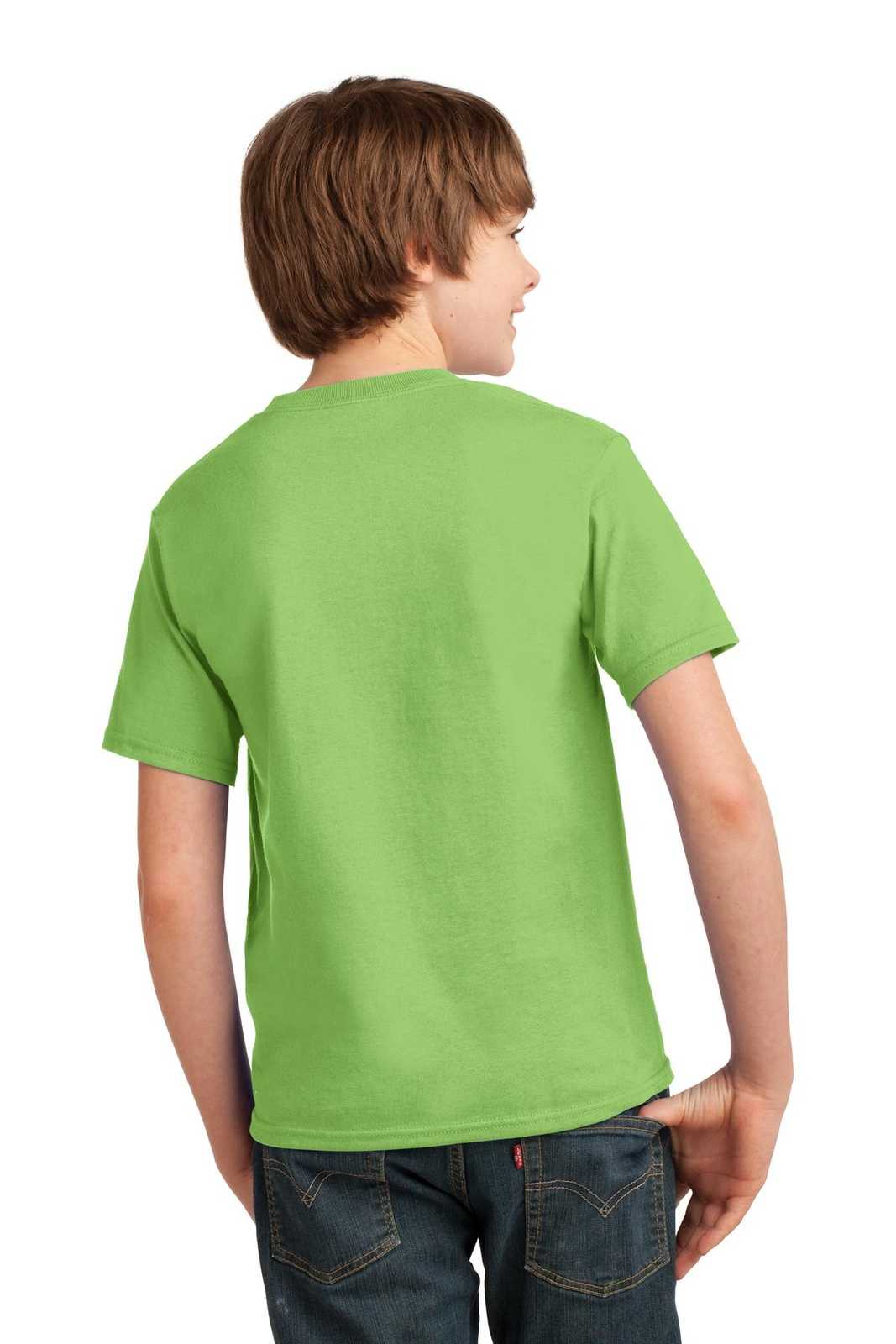 Port &amp; Company PC61Y Youth Essential Tee - Lime - HIT a Double - 2