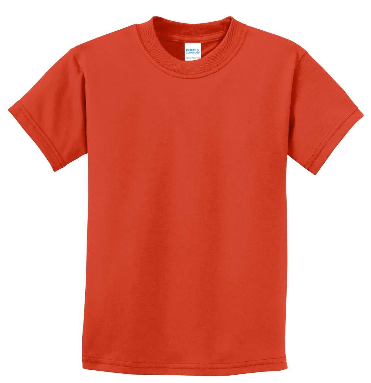 Port &amp; Company PC61Y Youth Essential Tee - Orange - HIT a Double - 5