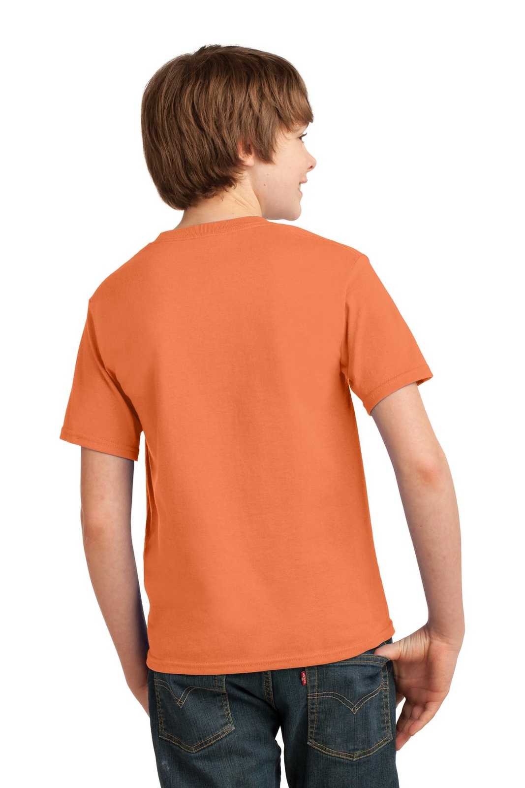 Port &amp; Company PC61Y Youth Essential Tee - Orange Sherbet - HIT a Double - 2